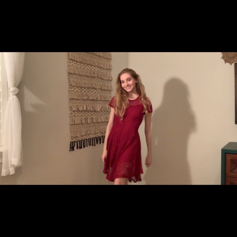 Burgundy High-low dress